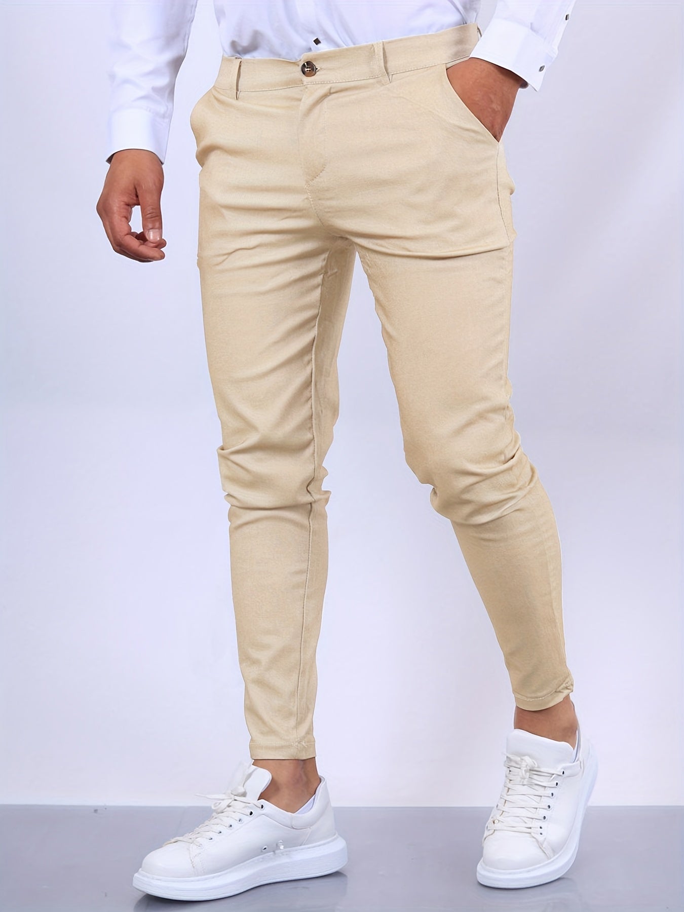 Trousers – Polyester Blend Slim Cut And Tailored Shape