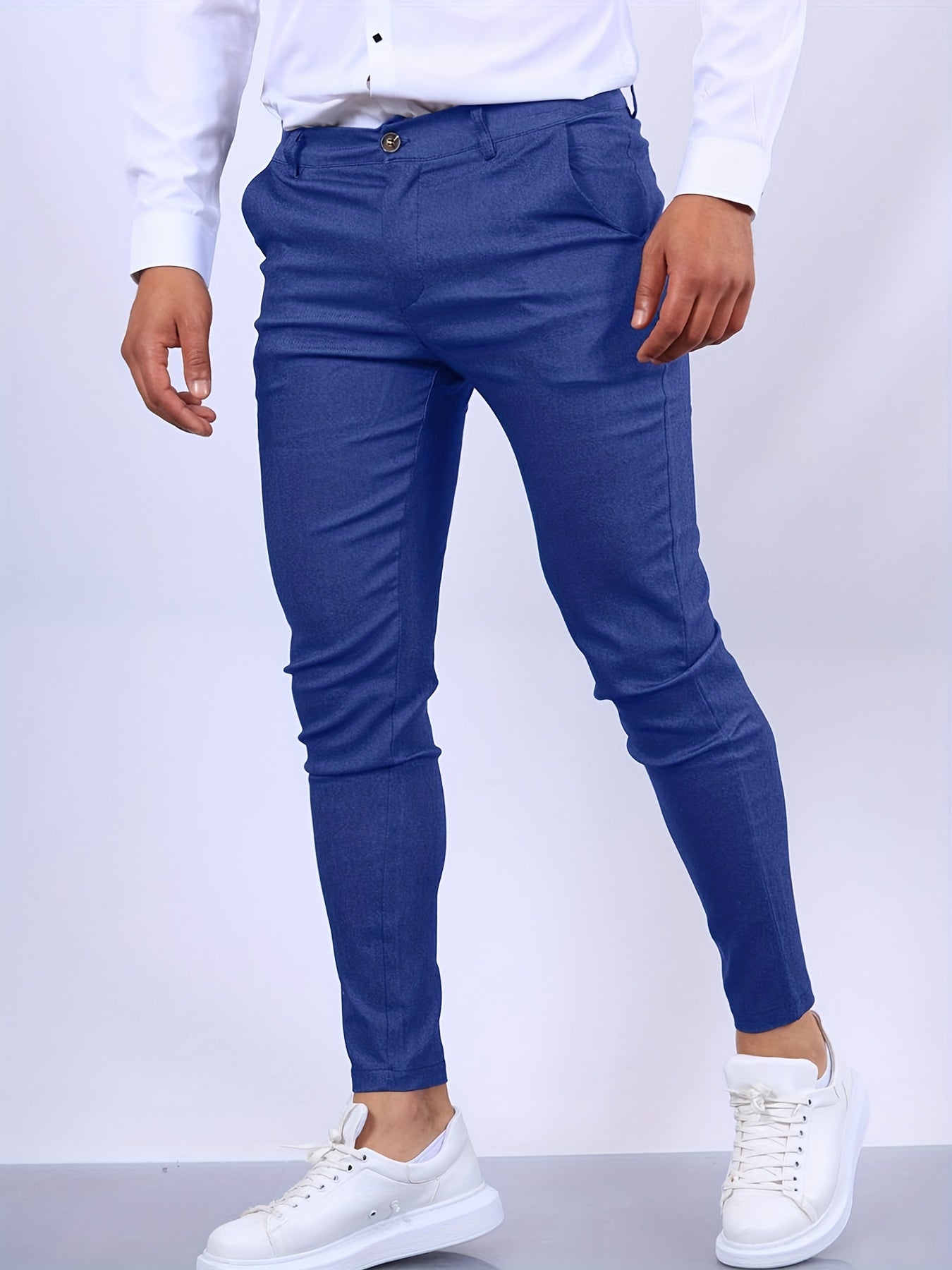 Trousers – Polyester Blend Slim Cut And Tailored Shape