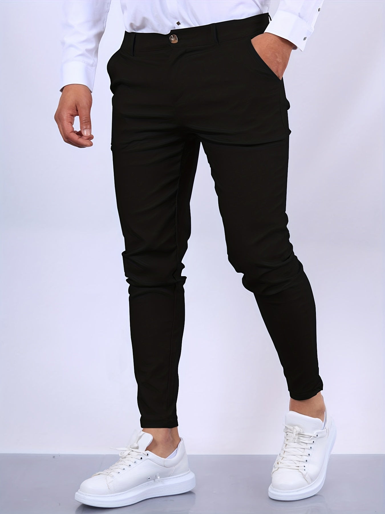 Trousers – Polyester Blend Slim Cut And Tailored Shape
