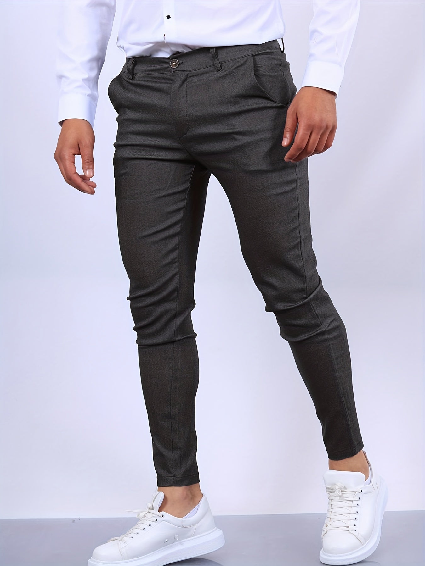 Trousers – Polyester Blend Slim Cut And Tailored Shape