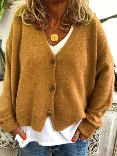 Vest - Knit Clean Shape With Button Front And Warm Blend