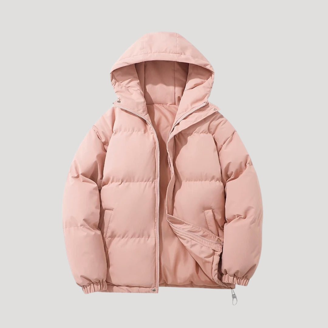 Women's Black Puffer Jacket with Hood for Winter 1