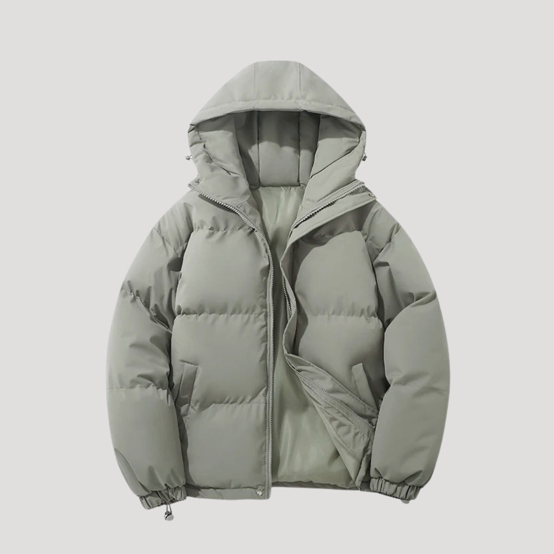 Women's Black Puffer Jacket with Hood for Winter 2