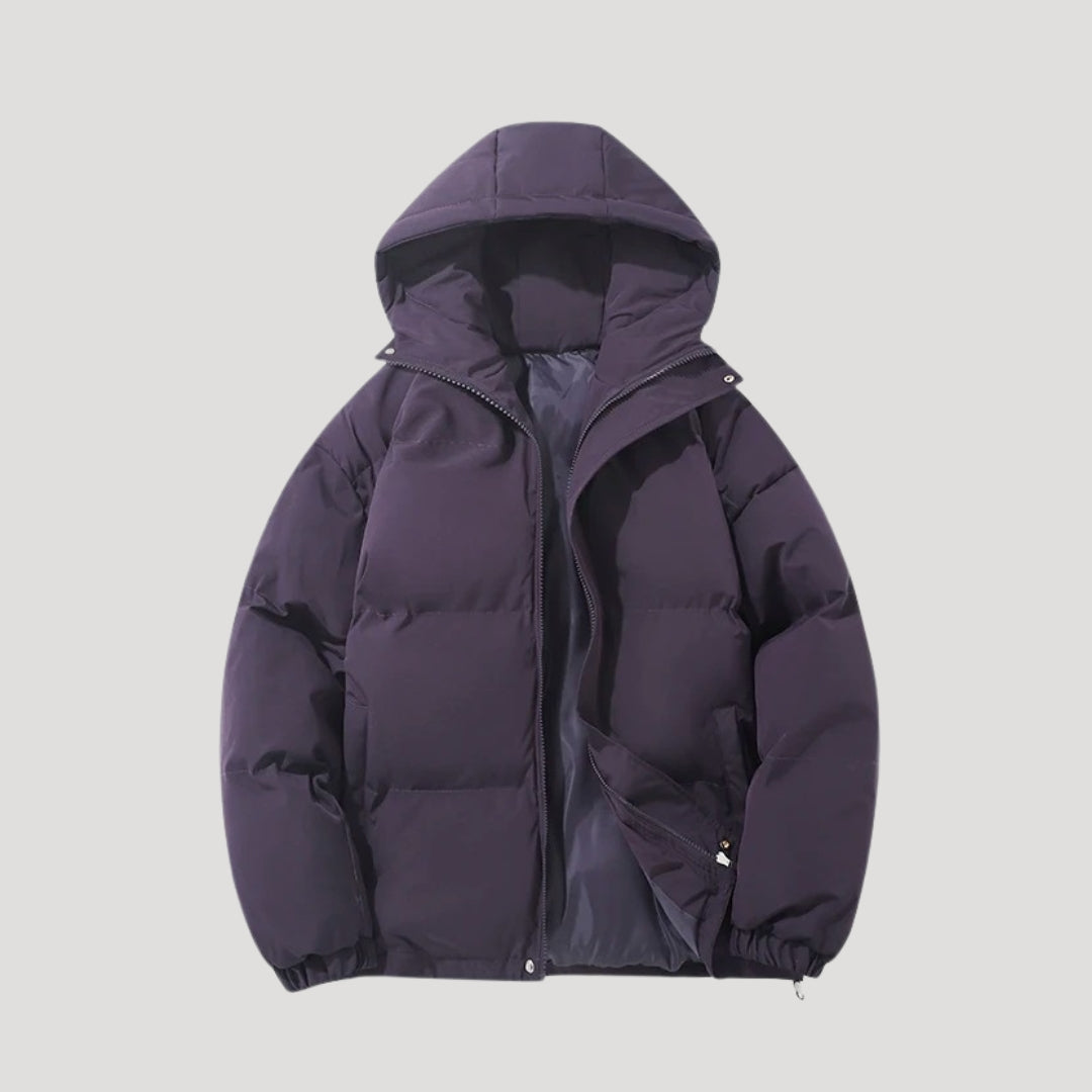 Women's Black Puffer Jacket with Hood for Winter 3