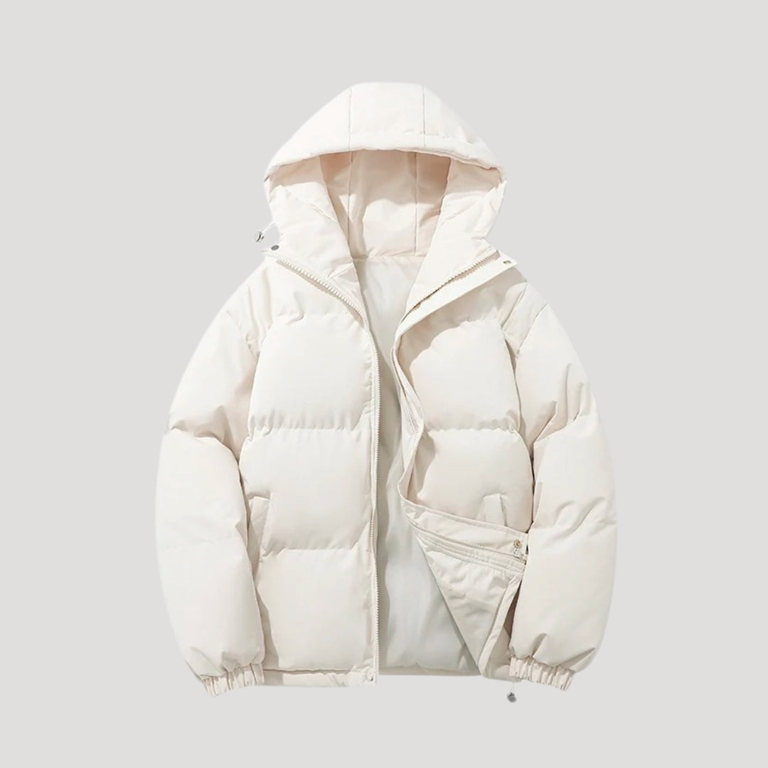 Women's Black Puffer Jacket with Hood for Winter 4