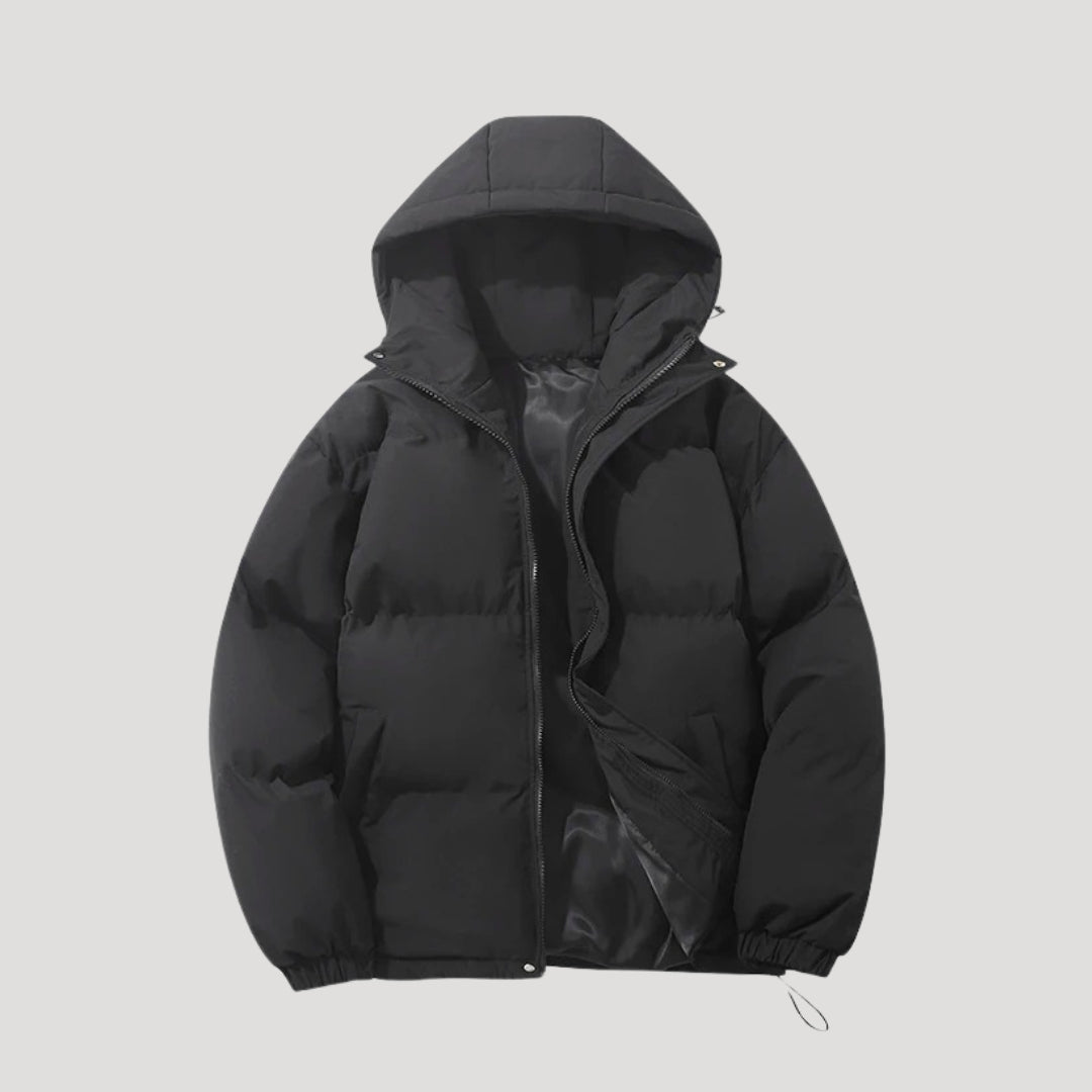 Women's Black Puffer Jacket with Hood for Winter 7