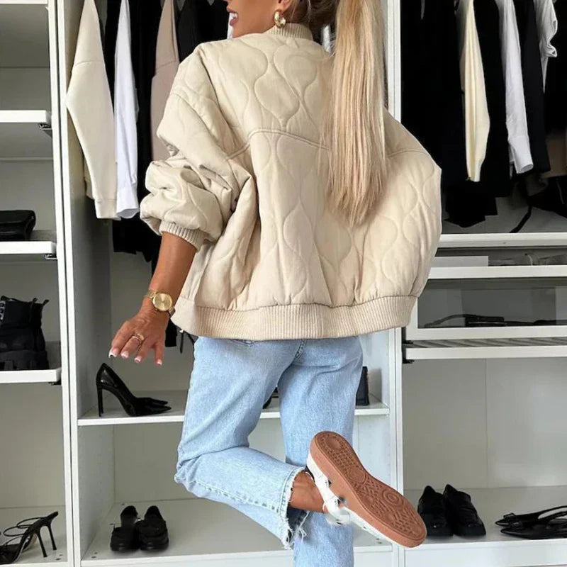 Women's Bomber Jacket - Trendy Relaxed Fit Outerwear 2