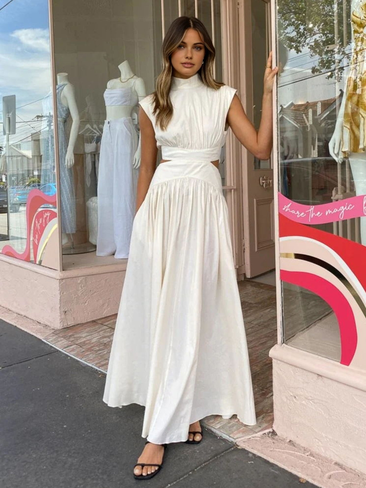 Women's Elegant Cut-Out Maxi Dress for Summer Occasions 1