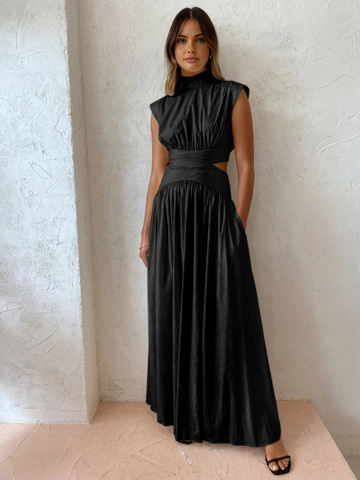 Women's Elegant Cut-Out Maxi Dress for Summer Occasions 3