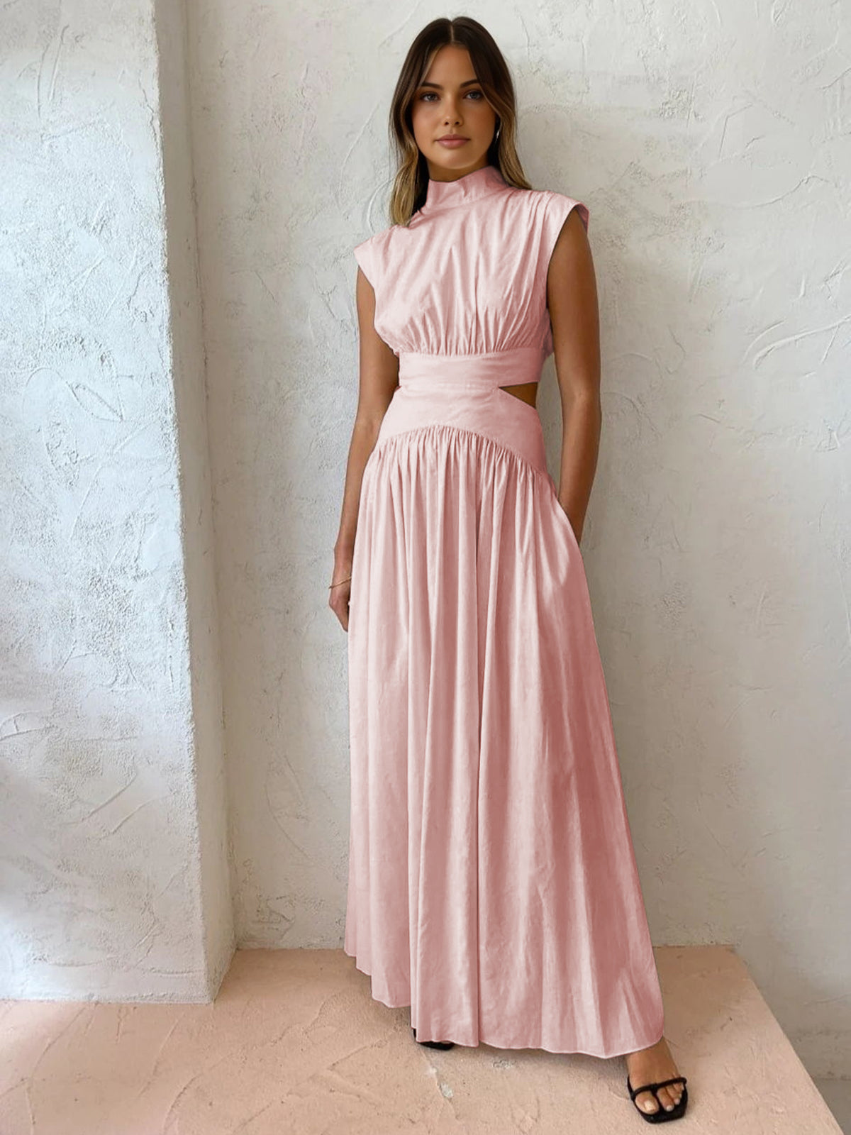 Women's Elegant Cut-Out Maxi Dress for Summer Occasions 4