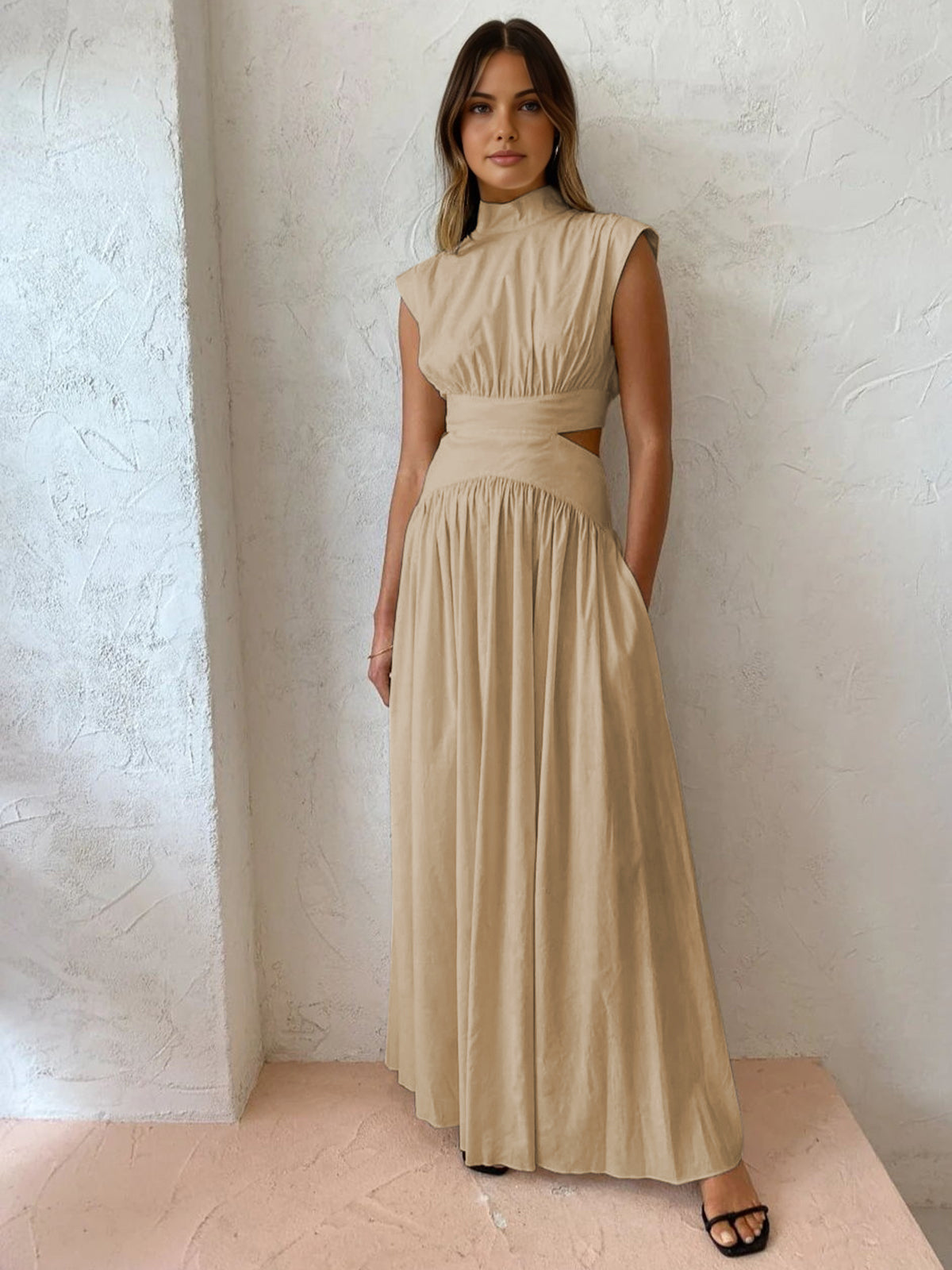 Women's Elegant Cut-Out Maxi Dress for Summer Occasions 5