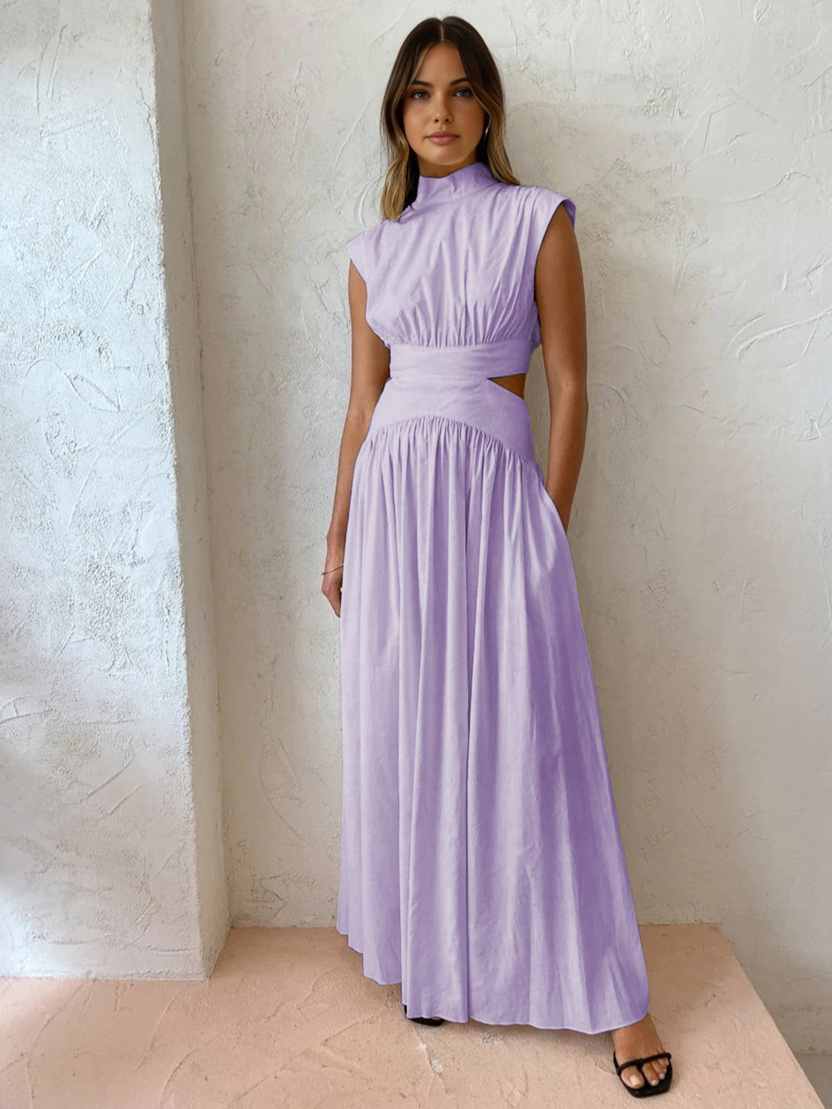 Women's Elegant Cut-Out Maxi Dress for Summer Occasions 8