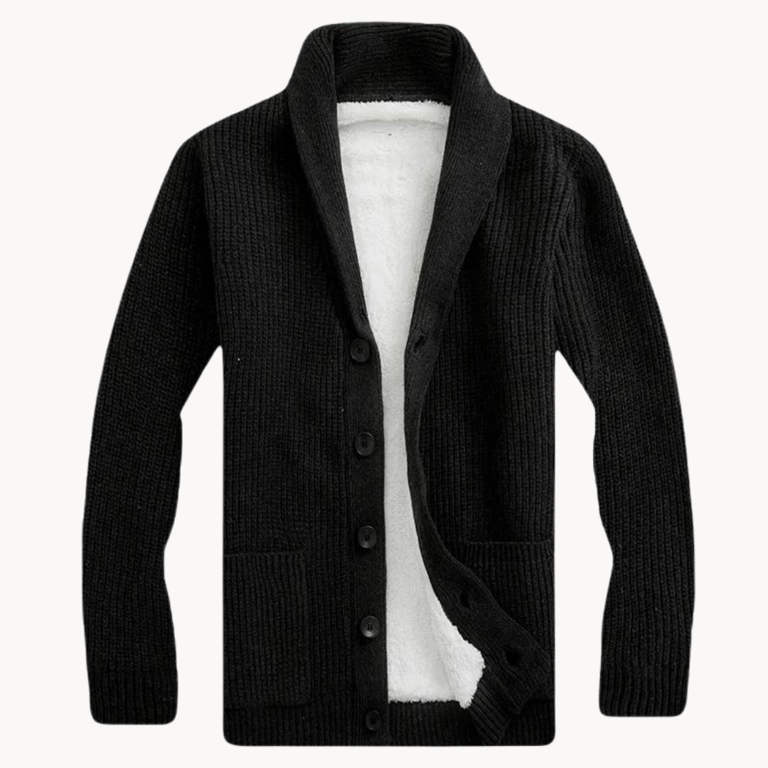 Women's Fleece Shawl Collar Cardigan Sweater 1