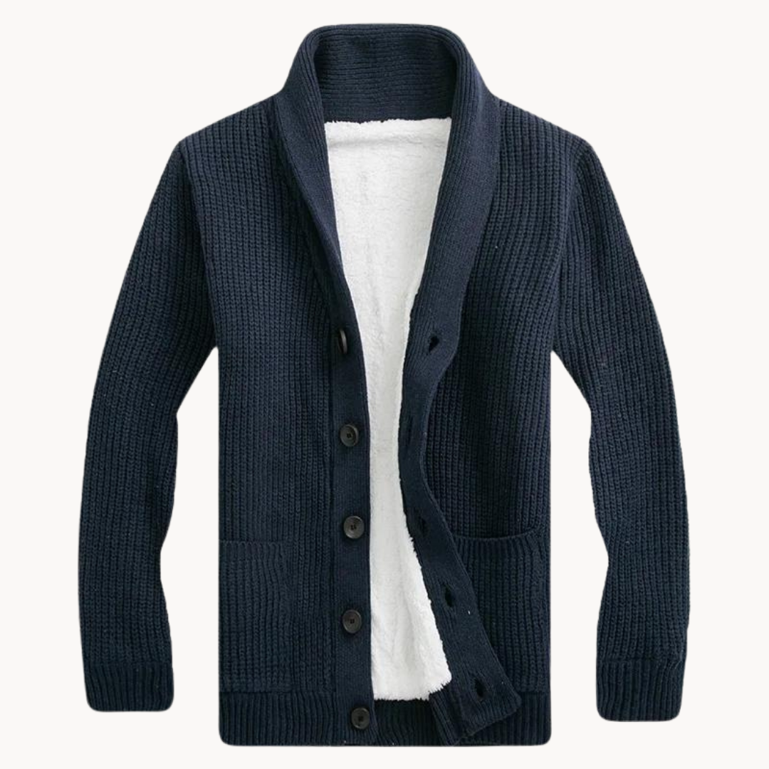 Women's Fleece Shawl Collar Cardigan Sweater 2