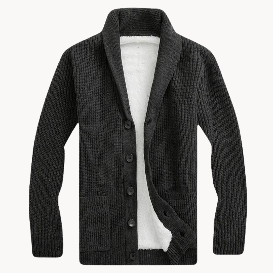 Women's Fleece Shawl Collar Cardigan Sweater 3