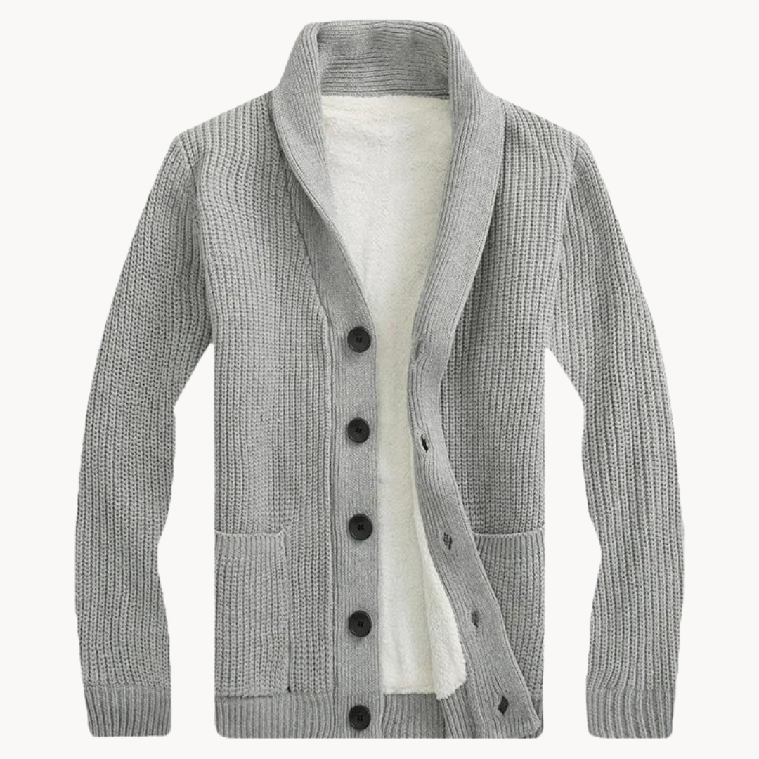 Women's Fleece Shawl Collar Cardigan Sweater 4