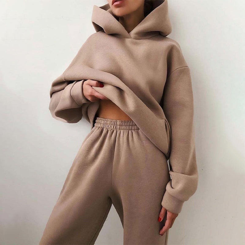 Women's Jogging Suit Tracksuit with Cozy Hoodie and High-Waisted Pants 0