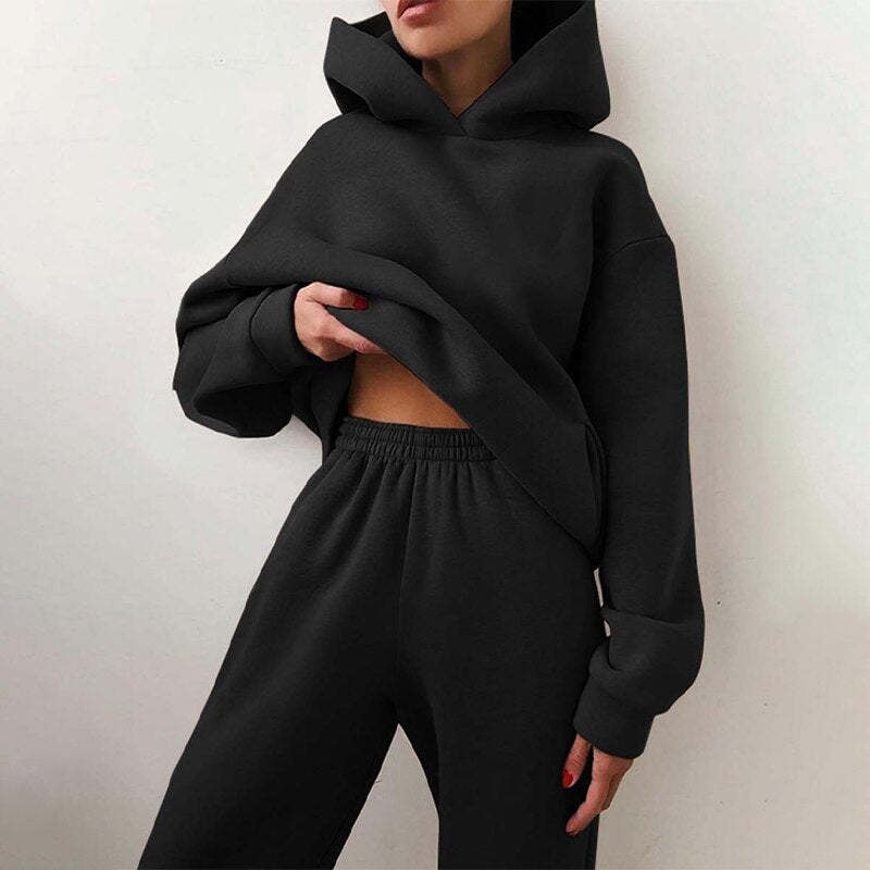 Women's Jogging Suit Tracksuit with Cozy Hoodie and High-Waisted Pants 2