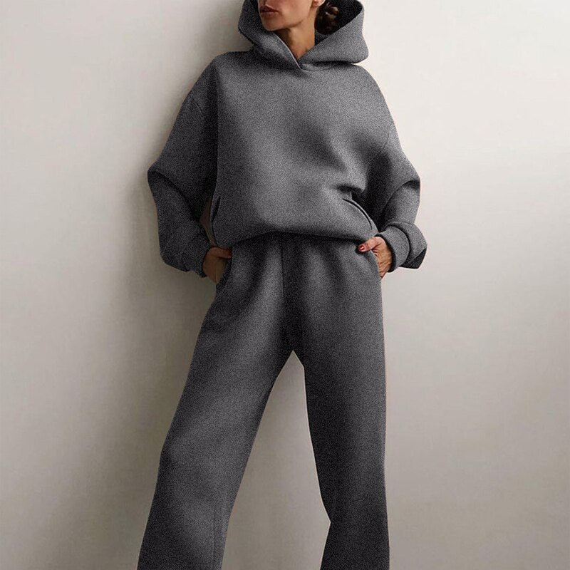 Women's Jogging Suit Tracksuit with Cozy Hoodie and High-Waisted Pants 3