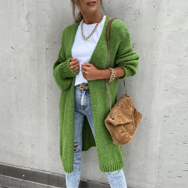 Women's Long Cardigan Knit Sweater 2