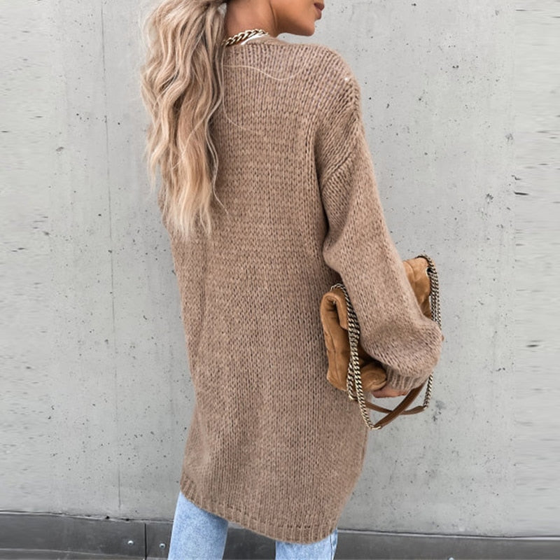 Women's Long Cardigan Knit Sweater 5