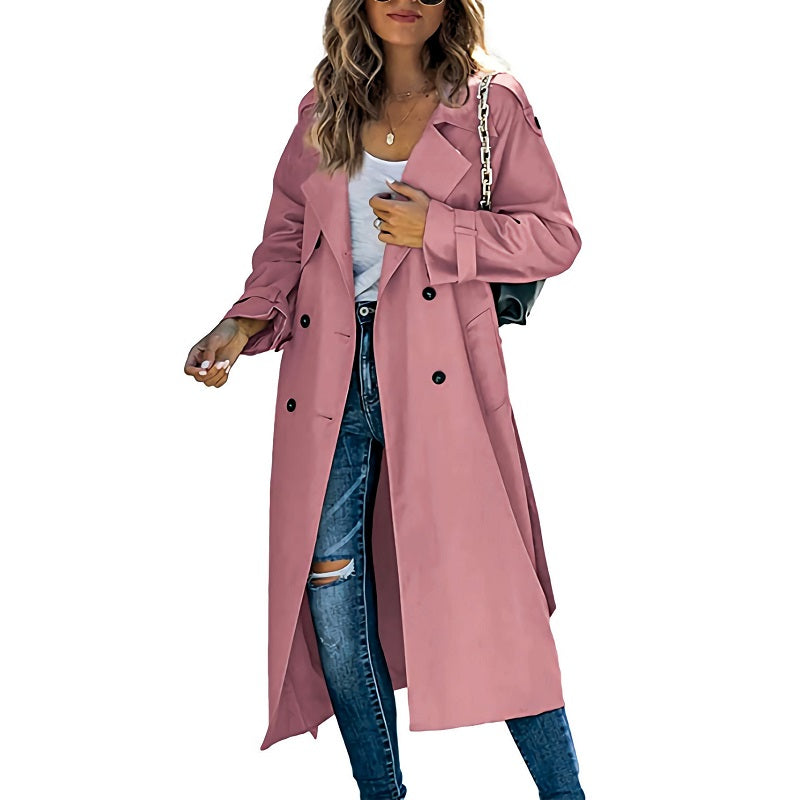 Women's Long Trench Coat - Lightweight & Versatile Design 2