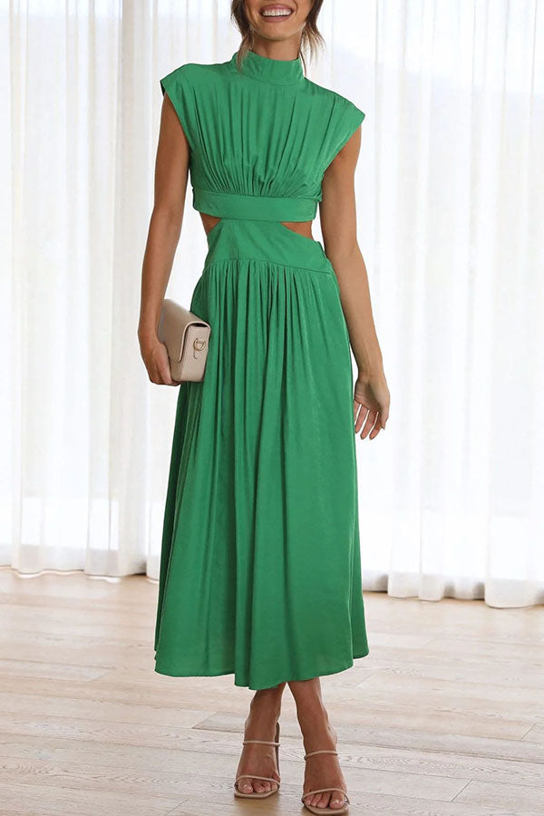 Women's Midi Dress with Cut-Out and Pockets 3