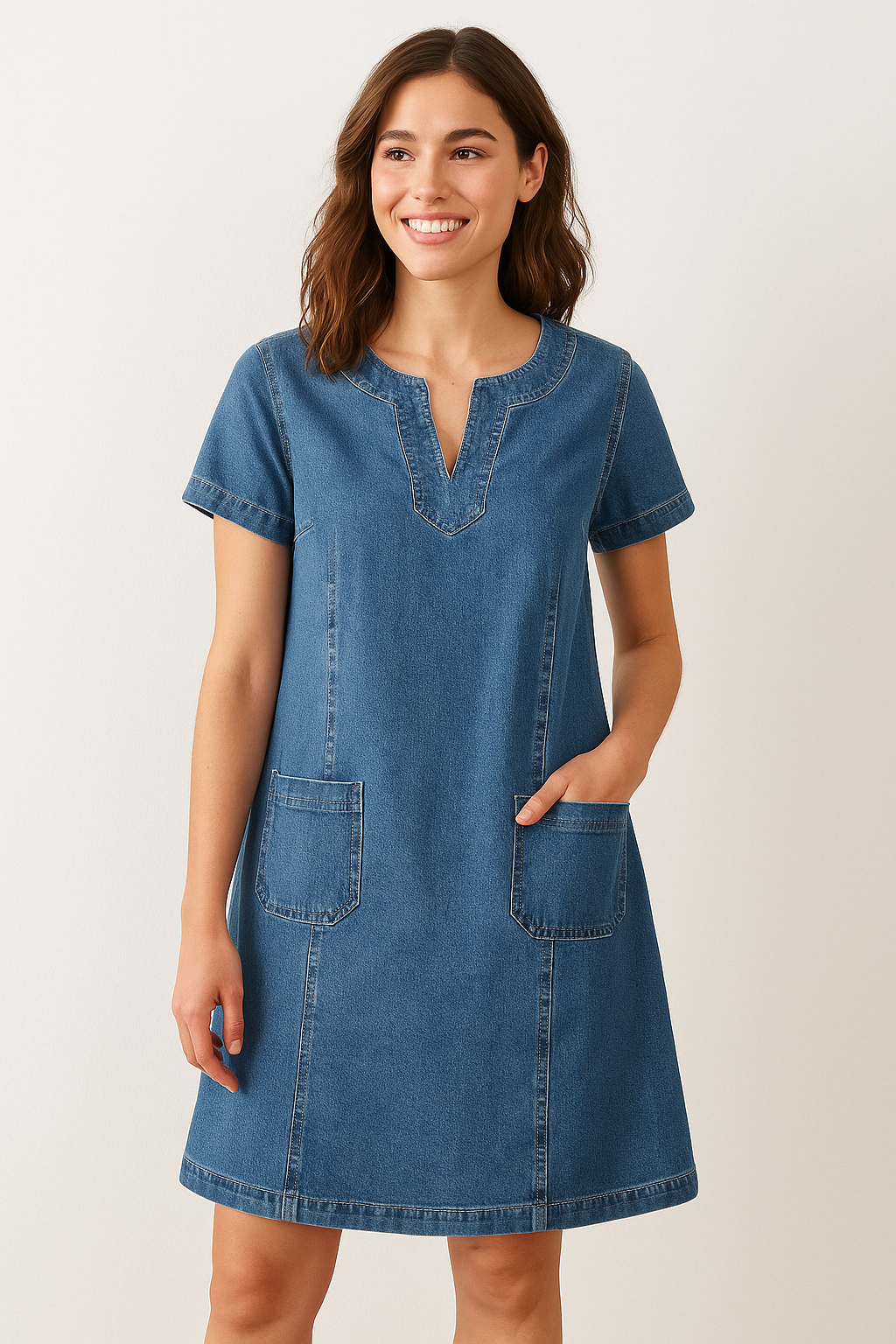 Women's Plus Size Elegant Denim Dress 1