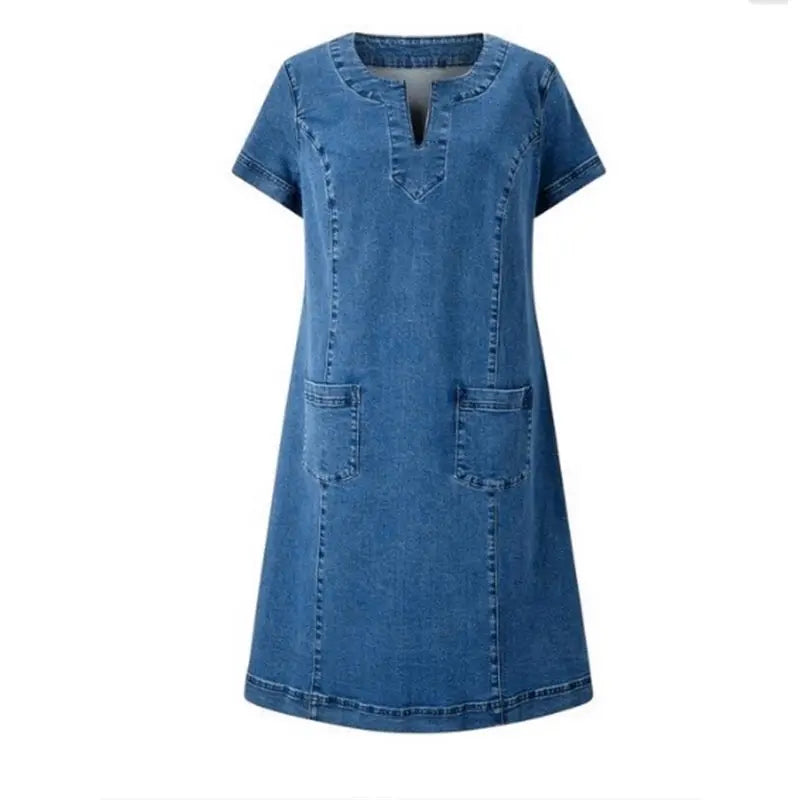 Women's Plus Size Elegant Denim Dress 2