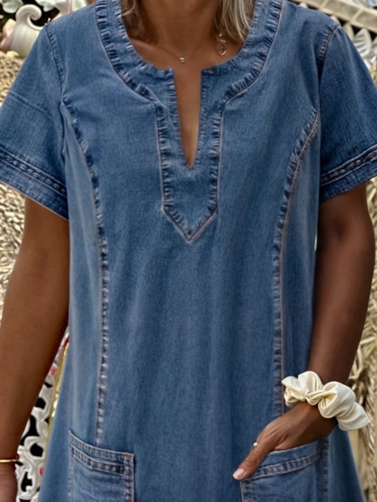 Women's Plus Size Elegant Denim Dress 3