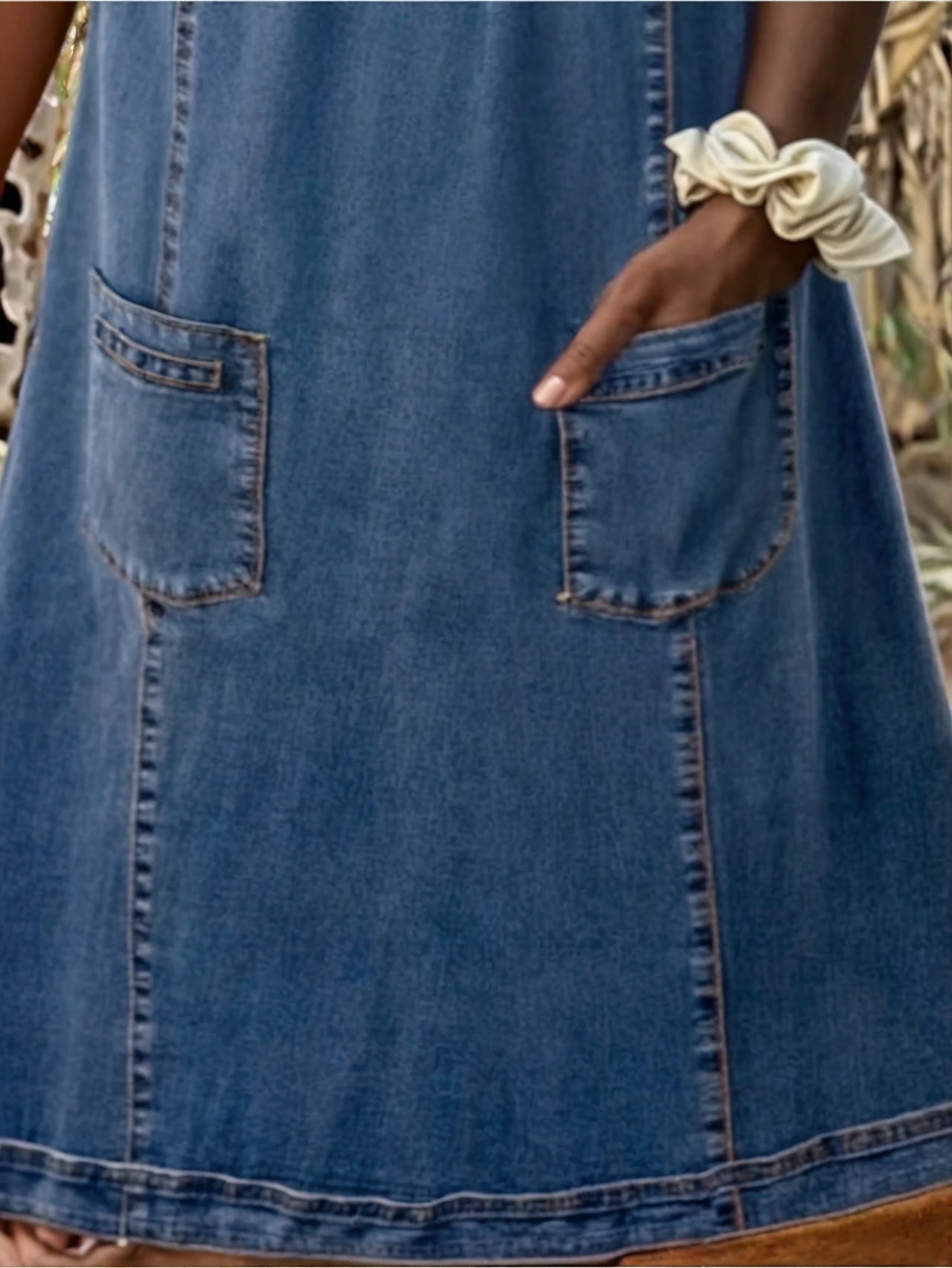 Women's Plus Size Elegant Denim Dress 4