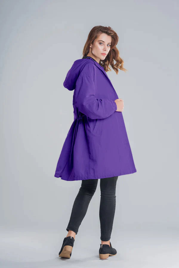 Women's Waterproof Jacket with Hood and Buttons 12