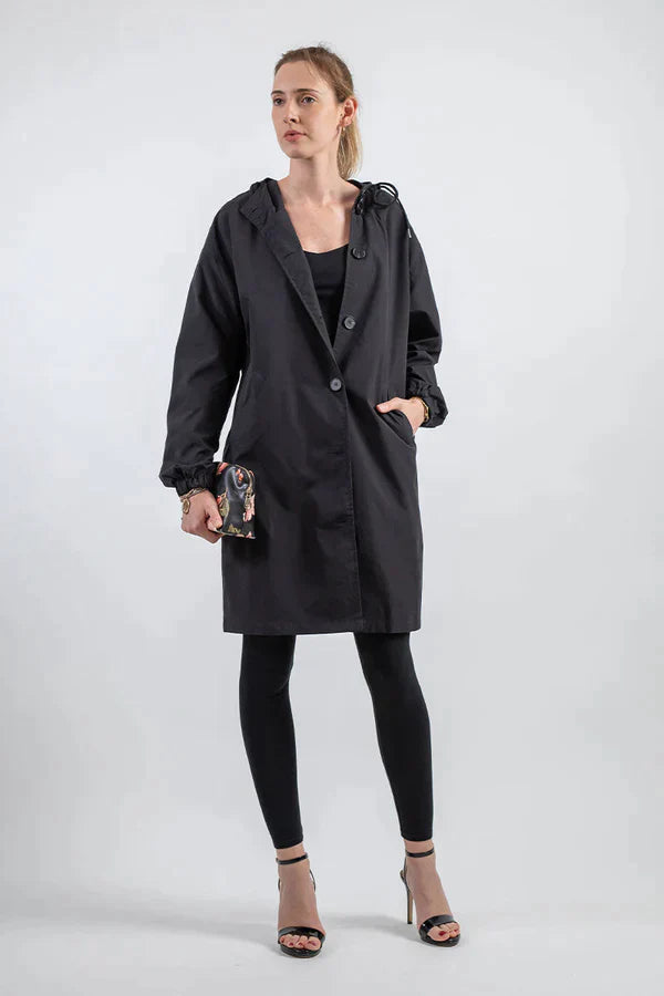 Women's Waterproof Jacket with Hood and Buttons 9