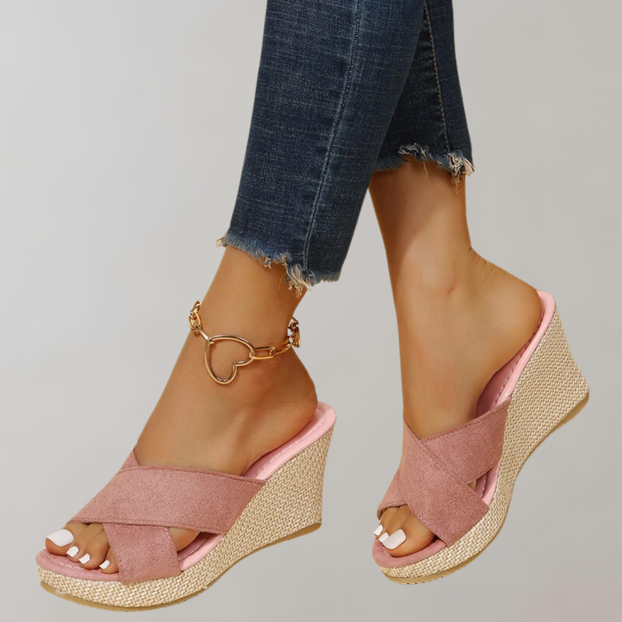 Women's Wedge Sandals with Soft Cross Straps 3