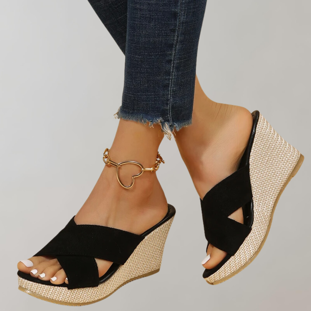 Women's Wedge Sandals with Soft Cross Straps 4