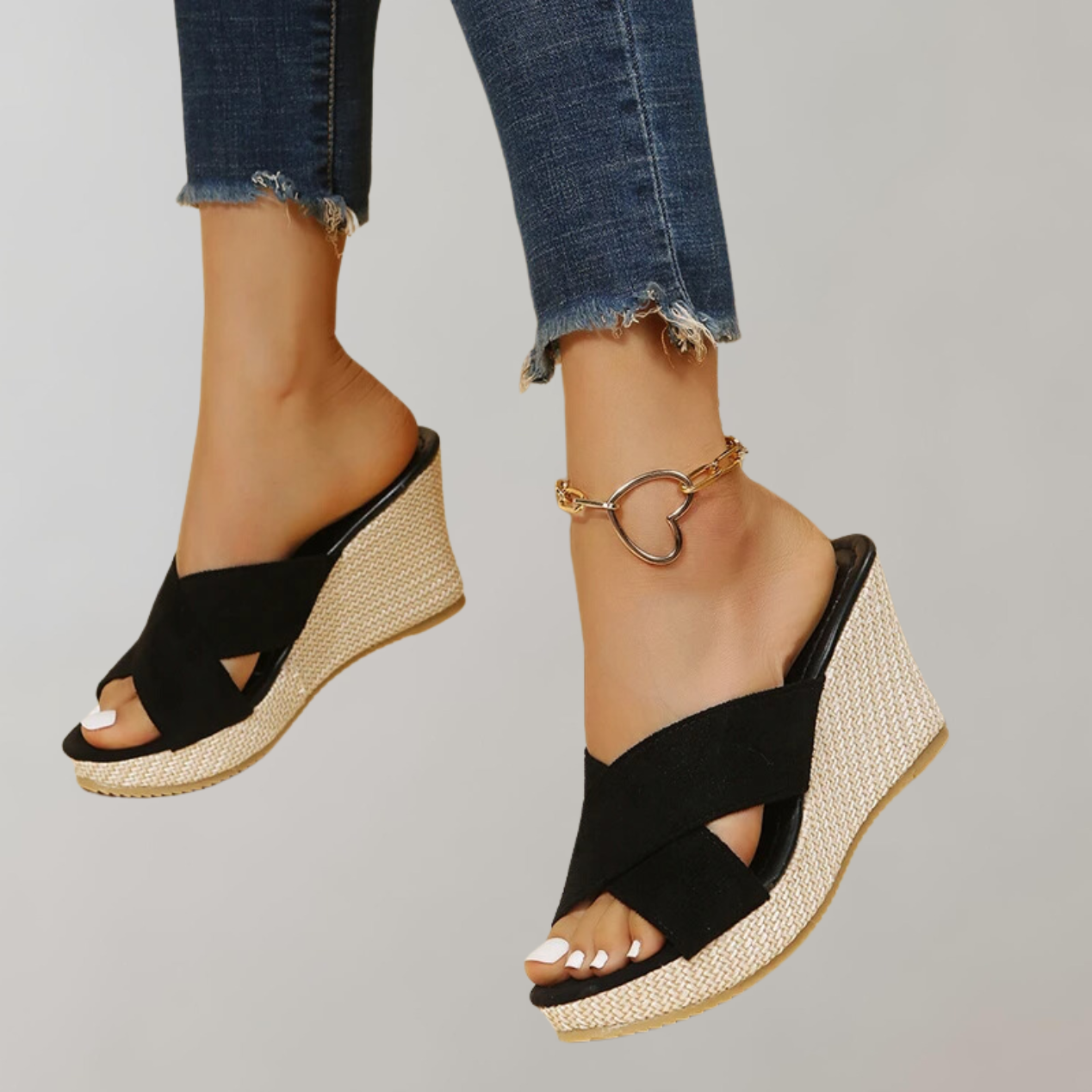 Women's Wedge Sandals with Soft Cross Straps 5