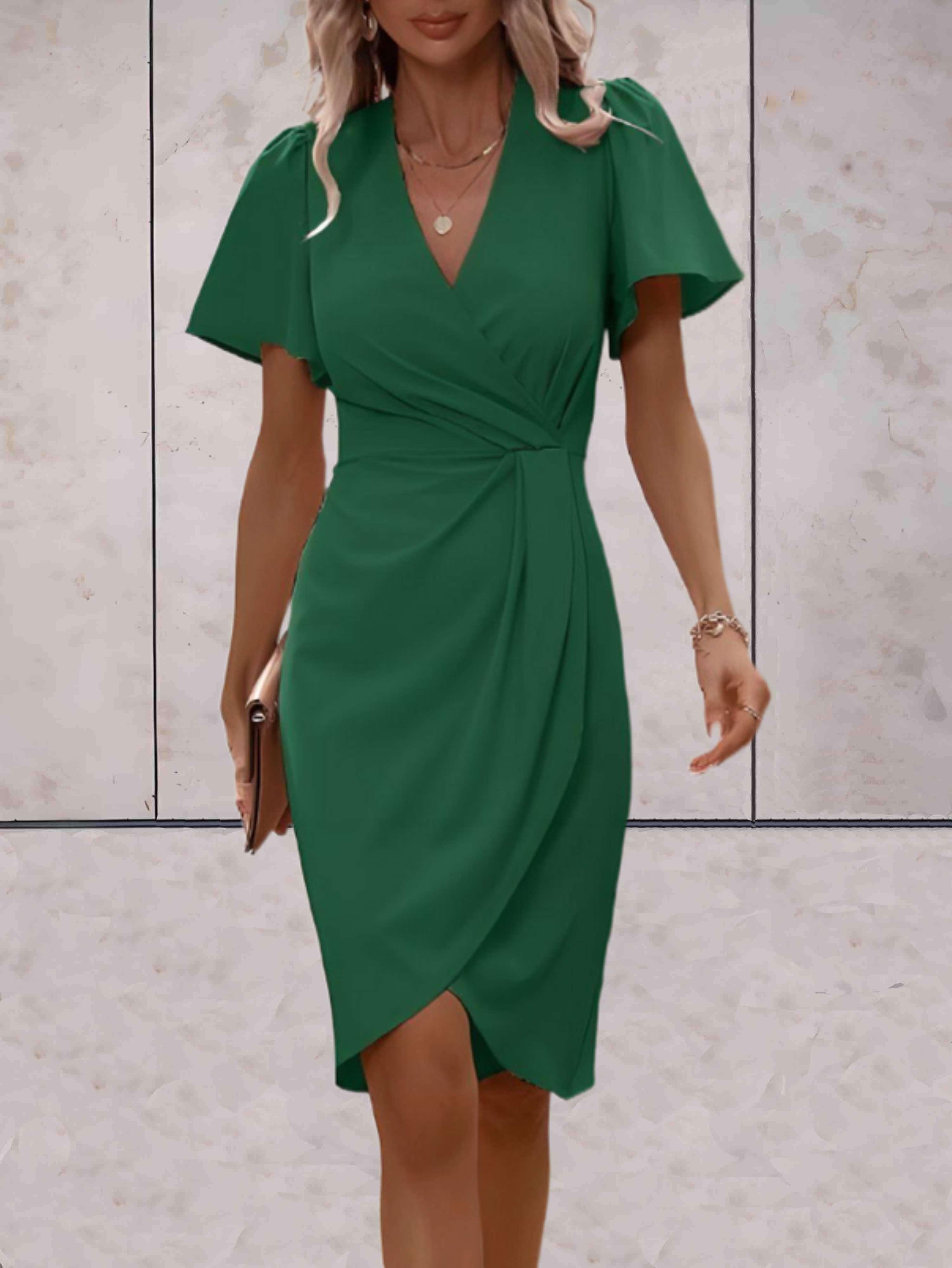 Wrap Dress - V Neck Wrap Front And Tie Waist For Fit