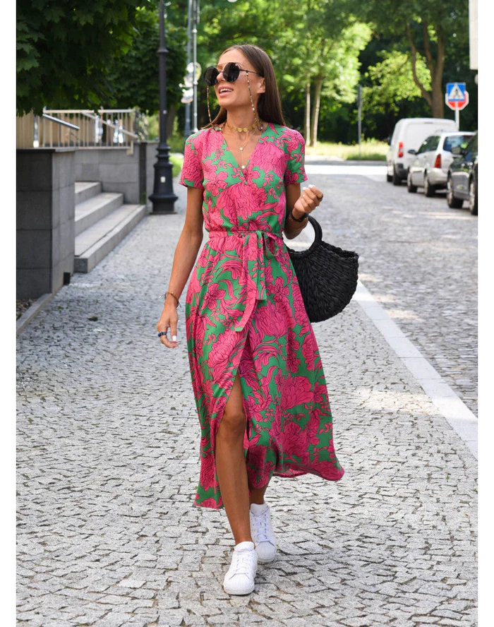 Wrap Maxi Dress – Breathable Blend & Adjustable Waist