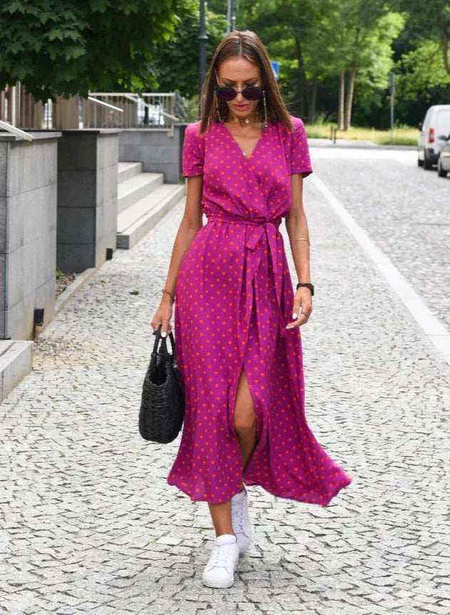 Wrap Maxi Dress – Breathable Blend & Adjustable Waist