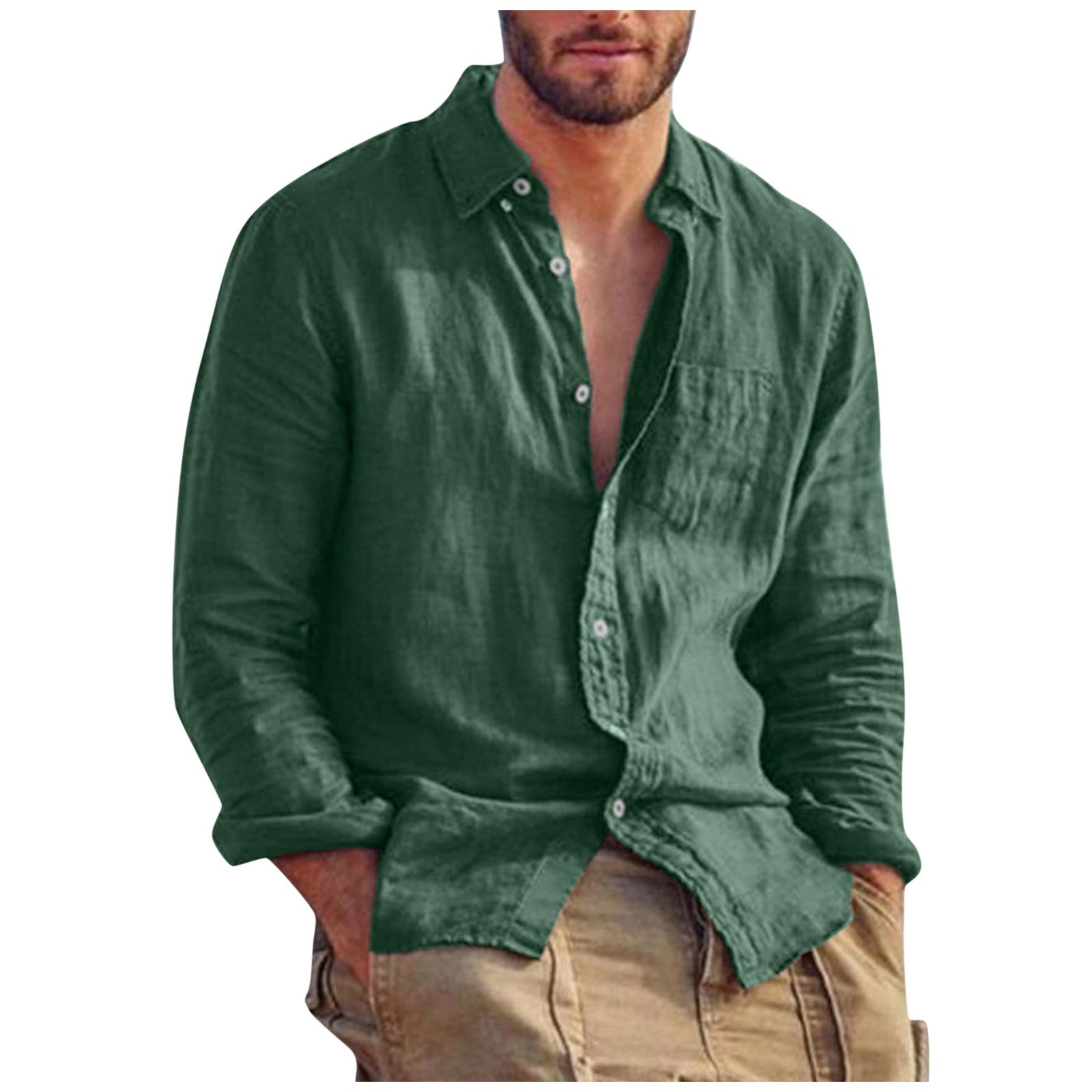Men's Breathable Linen Shirt for Comfortable Style 3