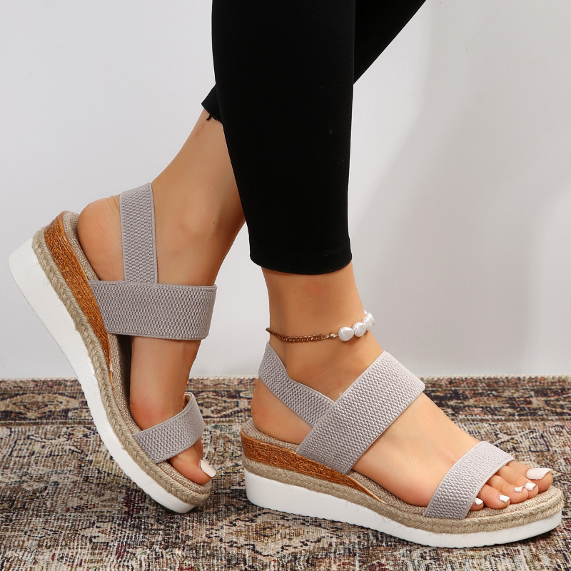 Women's Textile Platform Sandals-5