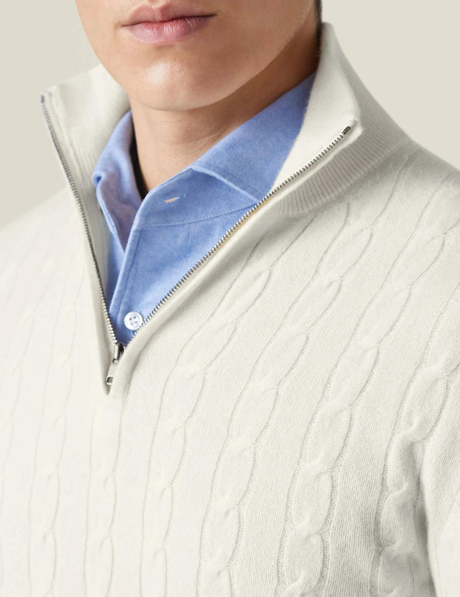 Zipper Sweater - Cable Knit Texture & Adjustable Warmth