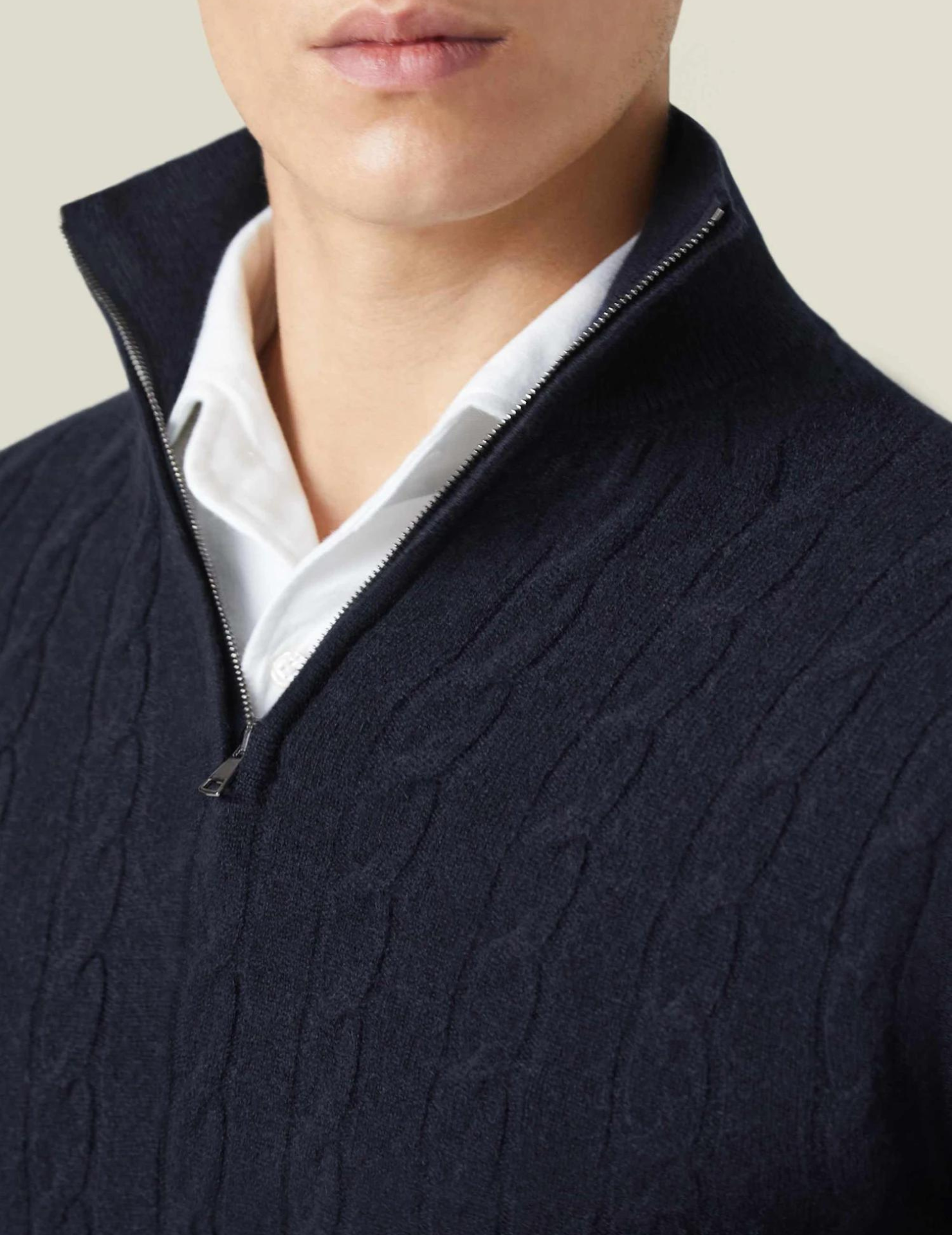 Zipper Sweater - Cable Knit Texture & Adjustable Warmth