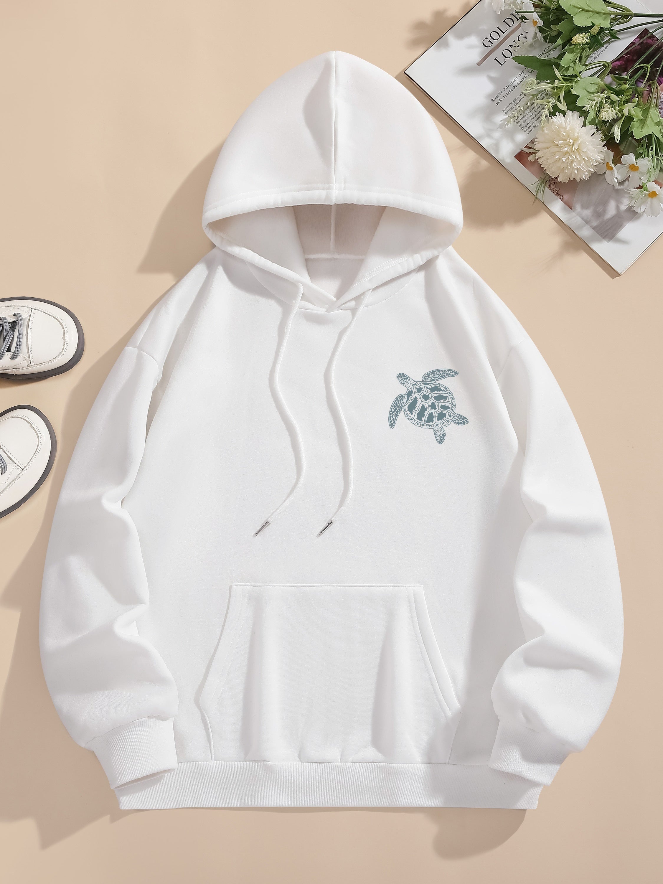 Women's Cotton Hoodie Sweatshirt with Back Print-6