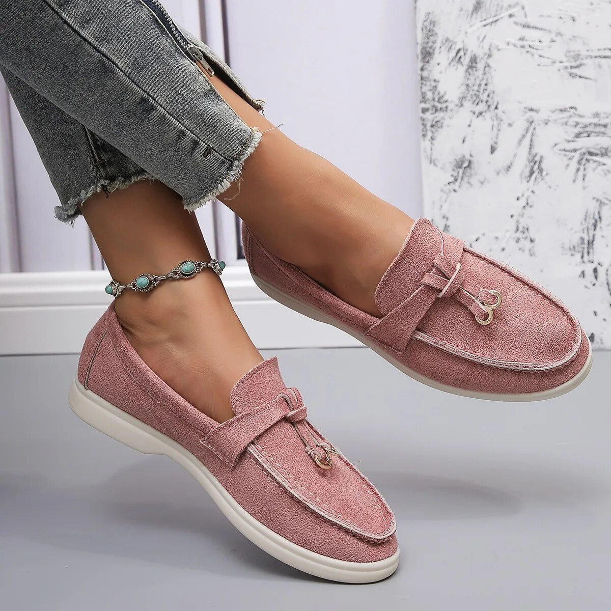 Variant image for Women's Leather Loafers Elegant Design-33