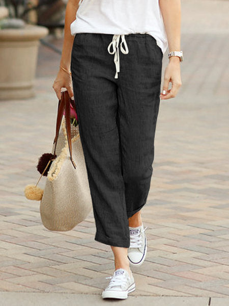 Variant image for Women's Cotton Relaxed Fit Trousers-7