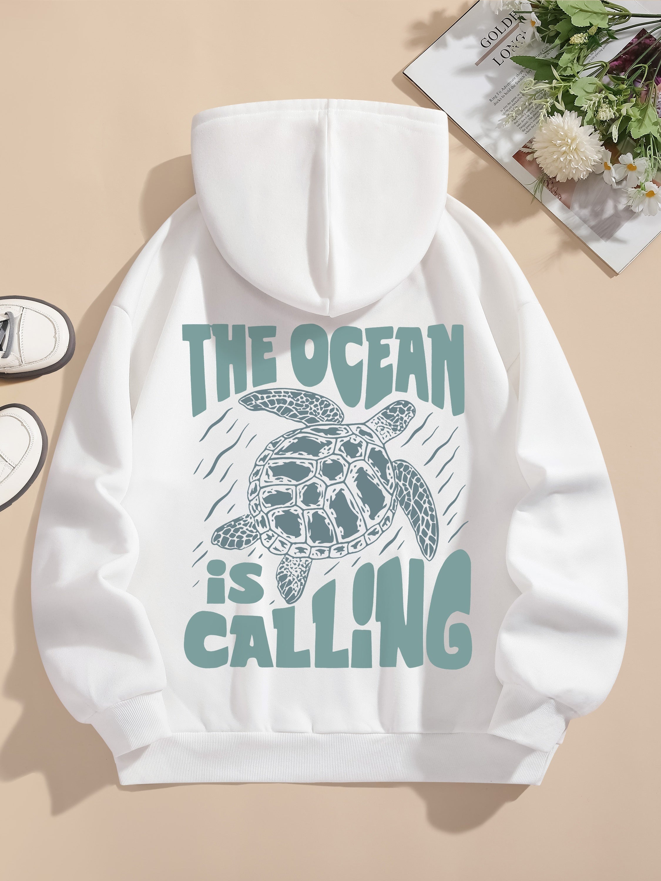 Women's Cotton Hoodie Sweatshirt with Back Print-1
