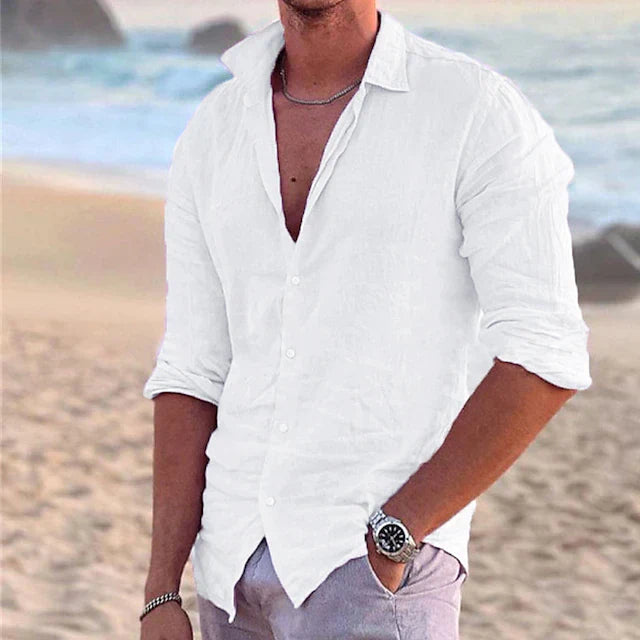 Men's Linen Shirt Relaxed Fit-6