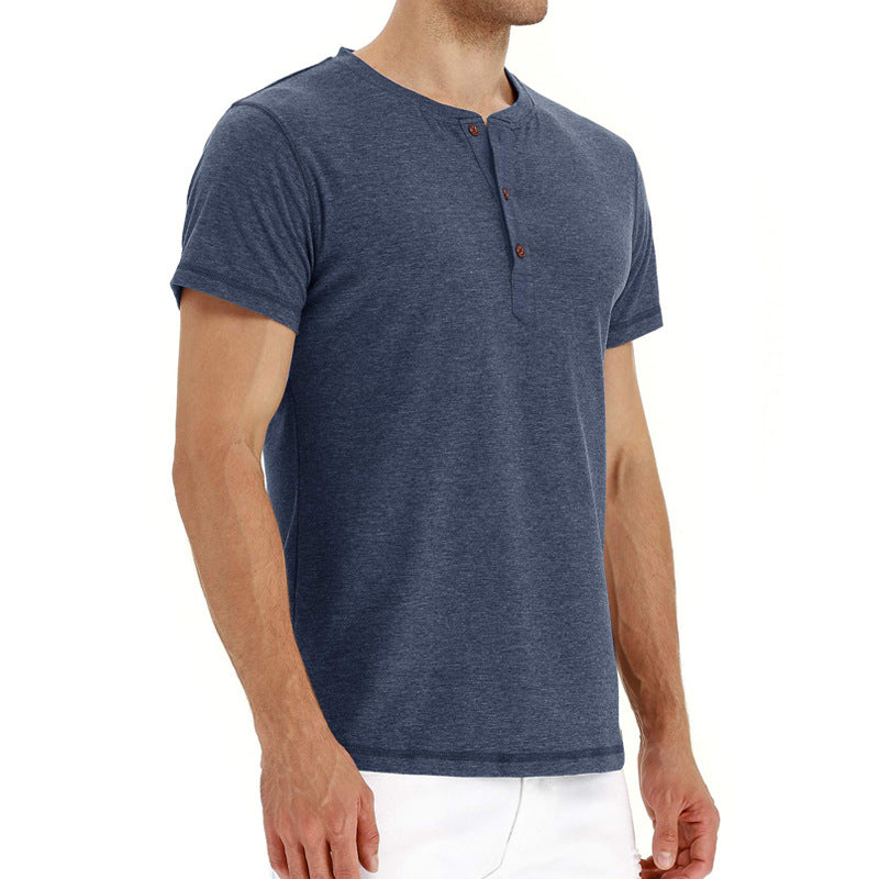 Men's Cotton Henley T-Shirt-2