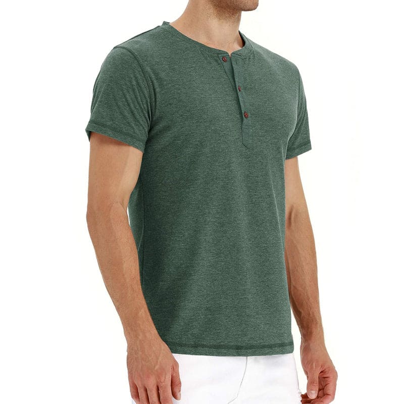 Men's Cotton Henley T-Shirt-5